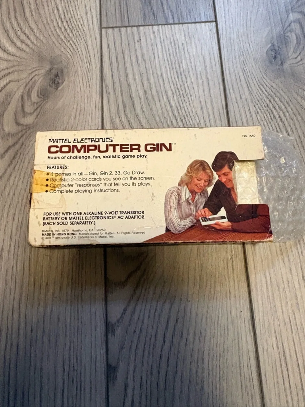 Mattel Computer Gin Handheld Game Boxed - Brown, White & Yellow